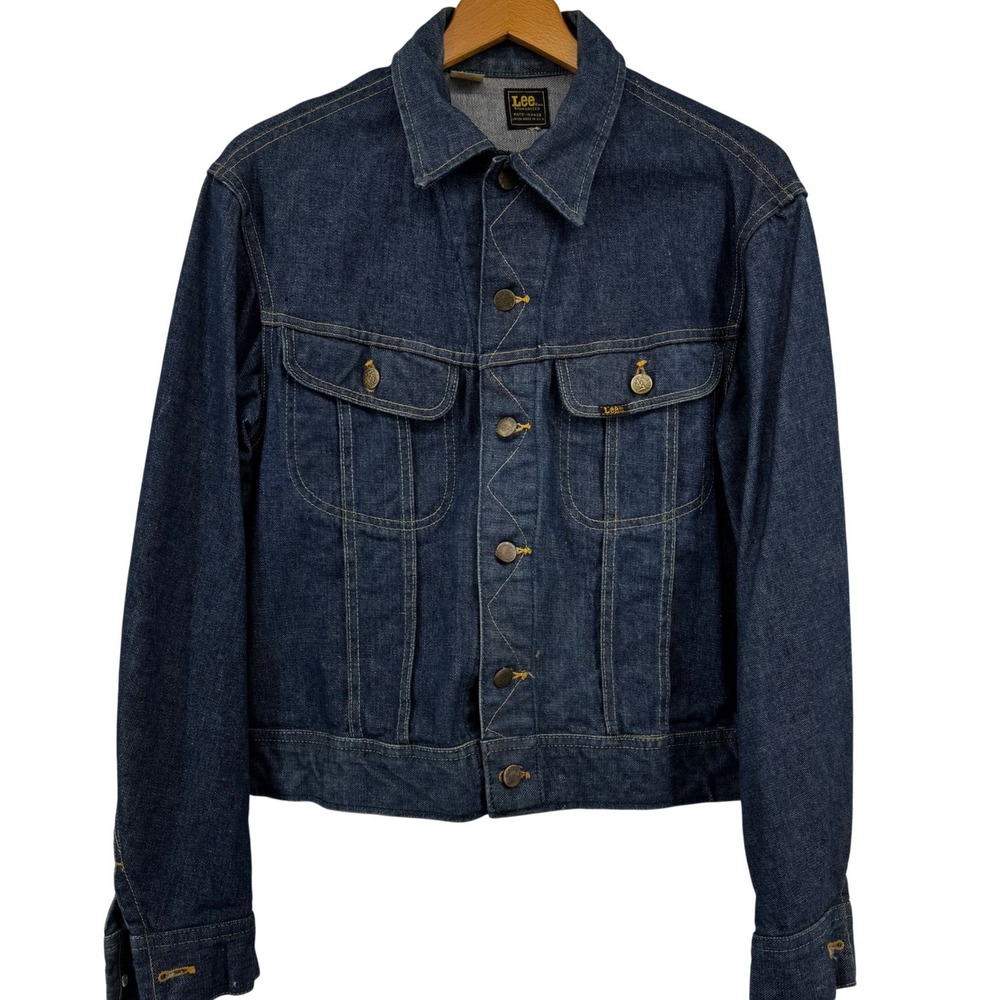 Vintage 70s Lee Riders Denim Jacket 101-J Union Made USA Trucker Dark Wash 40 S